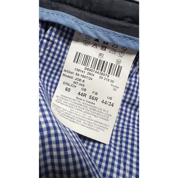 Eurex by Brax Men's Comfort Fit Flat Front Pants - Size 44x32 Blue - Picture 4 of 5